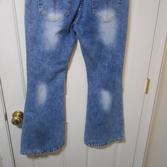 MENS WBESTWIND FLARE LEG DENIM JEANS SIZE XL 5 POCKET ZIP CLOSE SIZE XL 30X36 👩 - Picture 9 of 11